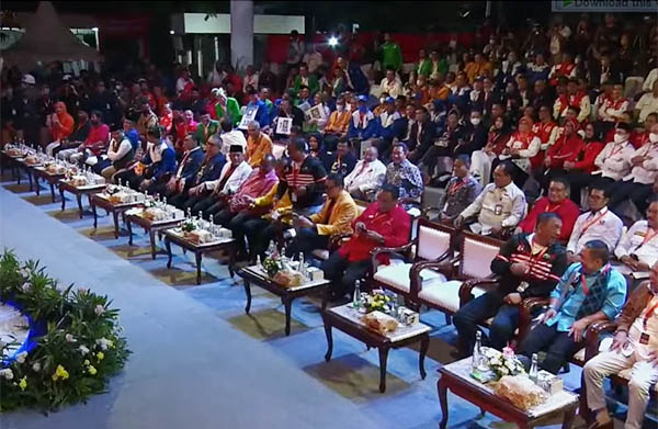 Peserta dari partai politi menghadiri pencabutan nomor urut, Rabu (14/12/2022) malam di Gedung KPU RI, Menteng Jakarta Pusat