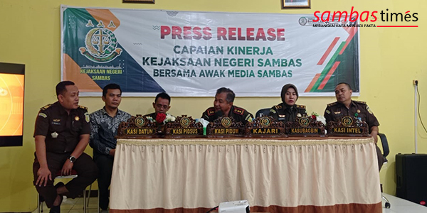 Press Release capaian hasil kinerja Kejari Sambas tahun 2022