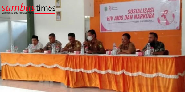 kegiatan sosialisasi penanggulangan HIV Aids dan Narkoba, Senin (19/12/2022) di Kecamatan Tebas.
