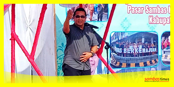 Yakob Pujana Anggota DPRD Sambas menyapaikan sambutan, Senin (9/1/2023).
