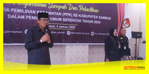 Ferdinan Syolihin SE Wakil Ketua DPRD Sambas saat menghadiri pelantikan PPK, Rabu (4/1/2023).