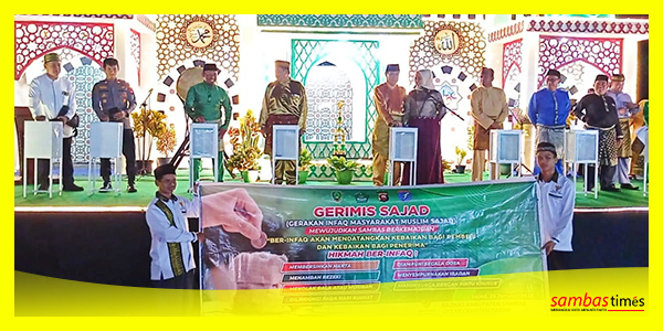 Pemerintah Kecamatan Sajad Melaunching Gerakan Infaq Masyarakat Muslim Sajad, Rabu (25/1/2023) malam.