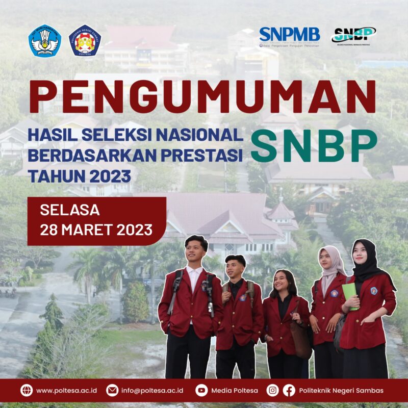 Pengumuman Hasil SNBP Poltesa Tahun 2023.