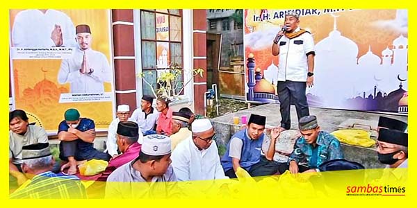 Wakil Ketua DPRD Kabupaten Sambas Ir H Arifidiar MH menyampaikan salam Ketua DPRD Golkar Kalbar, Jumat (14/4/2023).