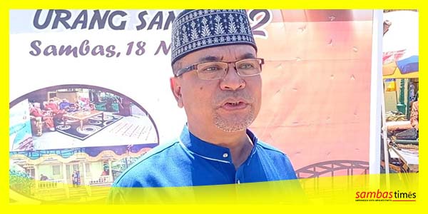 Anggota DPRD Sambas Ramzi pada kegiatan Tumpahan Salok Orang Sambas, Kamis (18/5/2023) di Istana Alwatzikubillah, Sambas.