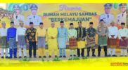 Bupati Sambas Satono bersama Gubernur Kalbar dan Pimpinan OPD pada peresmian Rumah Melayu Berkemajuan