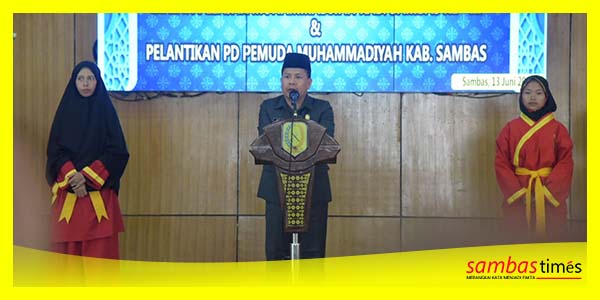 Bupati Sambas Satono membuka Musda Muhammadiyah ke-V dan Musda Aisyiyah ke-III, Selasa (13/6/2023).