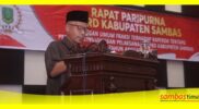 H Asmuli H Sundang dari Fraksi Gerindra pada paripurna DPRD Kabupaten Sambas
