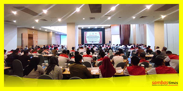 Suasana pelaksana Bimtek BPD Kabupaten Sambas yang dihadiri Ketua dan Wakil Ketua DPRD Sambas di Pontianak.