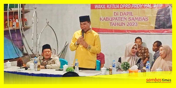 Wakil Ketua DPRD Provinsi Kalbar Ir H Prabasa Anantatur MH pada reses di Desa Saing Rambi, Kecamatan Sambas, Senin (12/6/2023) malam.