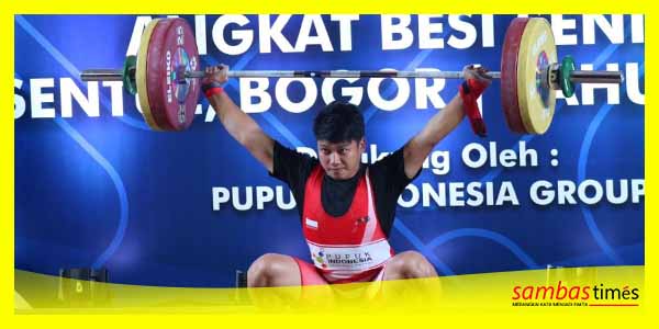 Awang Danu Atlet Angkat Besi Sambas saat mengikuti Porprov 2022.