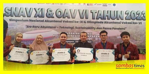 Dosen dan Mahasiswa Poltesa yang berhasil meraih juara Lomba Akuntansi Vokasi Nasional Tahun 2023.
