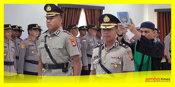 Sertijab Kabag Ops Polres Sambas di Aula Dhira Wijaya Mapolres Sambas.