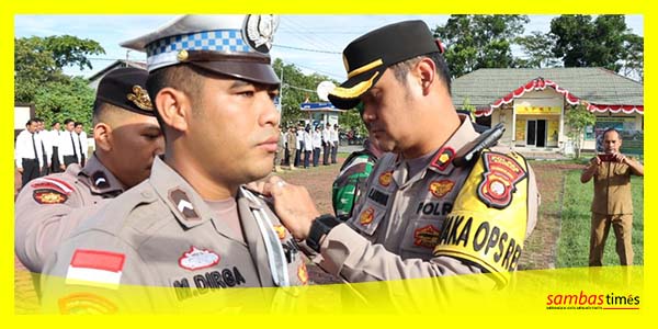 Waka Polres Sambas Kompol Muhammad Aminuddin pada Apel Gelar Pasukan Operasi Patuh Kapuas 2023.