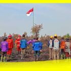 Tim Gabungan Karhutla melaksanakan Upacara Perintah HUT RI ke-78 di Lokasi Lahan Gambut, Kamis (17/8/2023).