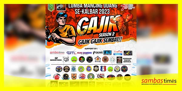 Brosur Lomba Mancing Udang Gajik Season 2 se Kalbar yang akan dilaksanakan 10 September 2023 mendatang.