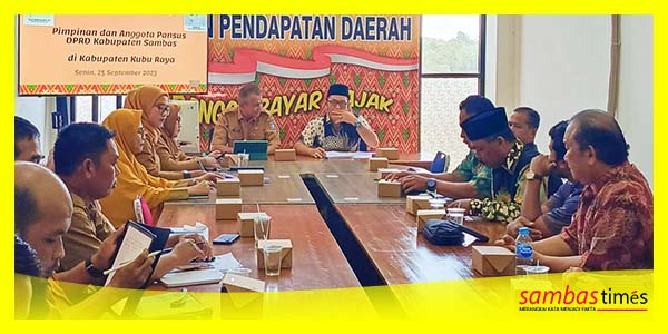 Pansus DPRD Kabupaten Sambas dalami Raperda PDRD ke Bapenda KKR, Senin (25/9/2023).