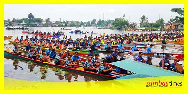 Suasana Lomba Sampan Bidar yang digelar PODSI Kabupaten Sambas, Minggu (17/9/2023) di Sirkuit Muare Ulakan Sungai Sambas.