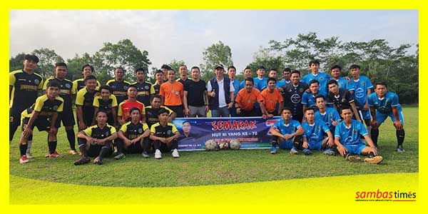 Tim Sepakbola Liga Bubur Padas Figo Cup 2023 foto bersama usai turnamen, Sabtu (2/9/2023) di Kecamatan Teluk Keramat.
