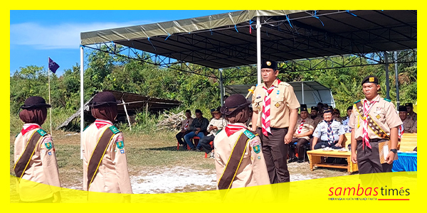 Wakil Bupati Sambas Fahrur Rofi memimpin upacara peringatan Hari Gerakan Pramuka ke-62