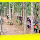 Suasana pembukaan Outbond BKPRMI di Vila H Subhan Nur, di Objek Wisata Danau Sebedang, Minggu (22/10/2023).