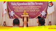 Ketua KPU Sambas Irawati membuka kegiatan Dialog Kepemiluan dan Doa Bersama Jelang Pemungutan Suara