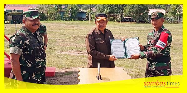 Sekda Sambas pada penutupan TMMD Regtas ke-119 di Kecamatan Sajad, Rabu (20/3/2024) di lokasi TMMD Kodim 1208 Sambas.