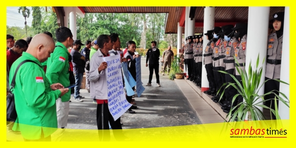 FSB KAMIPARHO dan KSBI Kabupaten Sambas mendatangi DPRD Sambas menolak Tapera, Rabu (3/7/2024).