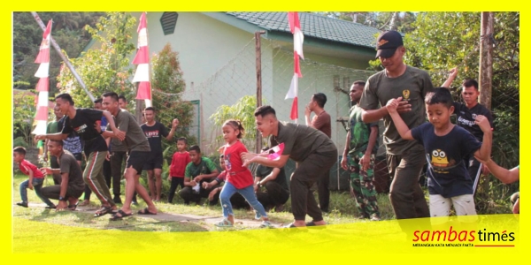 Keceriaan suasana lomba keluarga besar Kompi Pemangkat dalam memperingati HUT RI ke-79, Jumat (9/8/2024) di Halaman Kompi Pemangkat.