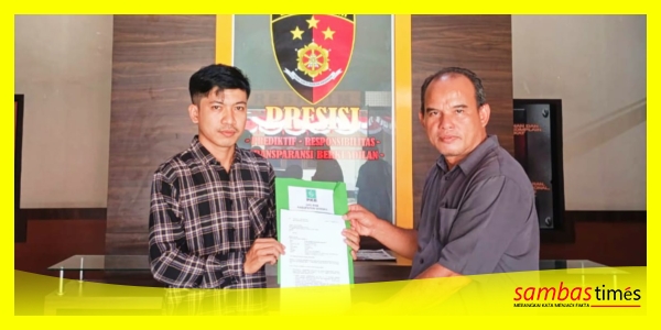 Sekretaris Dewan Syura DPC PKB Kabupaten Sambas, Suhardi Adi melaporkan Muhammad Lukman Edy ke Mapolres Sambas, Selasa (13/8/2024).
