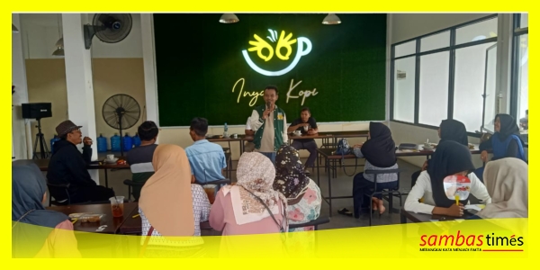 Cawagub Sambas Nomor Urut 3 H Mariadi menyampaikan visi misi Sambas Gemilang, Jumat (15/11/2024) di Inyan Cafe, Pemangkat.