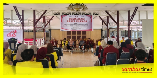 BEM Poltesa dan UNISSAS Mengelar FGD dan Sosialisasi Pasca Pemilukada Tahun 2024, di lPendopo Bupati Sambas, Senin (27/1/2025).