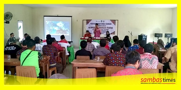 Desa Simpang Empat Kecamatan Tangaran, melaksanakan Musyawarah Desa (Musdes) khusus membentuk Koperasi Desa Merah Putih di Kantor Desa, Kamis (22/5/2025).