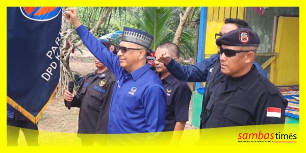 Ketua DPW Nasdem Kalbar Syarif Abdullah Alkadri menyampaikan optimismenya, Nasdem Kabupaten Sambas dapat menjadi Ketua DPRD di Pantai Bayuan, Selasa (17/6/2025).