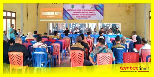 Pelaporan Pertanggungjawaban Bumdesma LKD Selakau Bersinar tahun 2024 di Gedung Serbaguna, Kecamatan Selakau, Kamis (3/7/2025). 