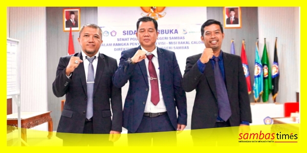 Tiga Calon Direktur Poltesa yang telah ditetapkan Senat melalui hasil penyaringan, di Aula Gedung A Poltesa, Rabu (23/7/2025).