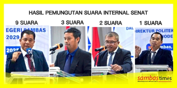 Hasil Penyaringan Pemungutan Suara Calon Direktur Poltesa di Internal Senat, di Aula Gedung A Poltesa, Rabu (23/7/2025).
