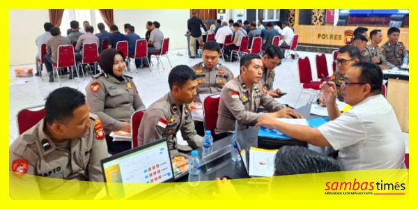 Tim Itwasda Polda Kalbar melakukan Audit Kinerja Tahap II Polres Sambas TA 2025, di Aula Dhira Wijaya Polres Sambas.