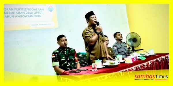 Sekcam Tangaran Endi Kurniawan mengingatkan desa dalam penggunaan Anggaran DD TA 2026 di Kantor Desa Merpati, Kecamatan Tangaran, Kabupaten Sambas, Selasa (3/2/2026).