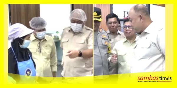 Bupati Sambas H Satono mendampingi Kepala BGN RI Dadan Hindayana meninjau SPPG MBG Kabupaten Sambas, Kamis (12/2/2026).