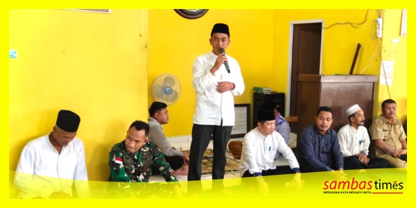 Asisten I Setda Sambas, Yudi mewakili Bupati Sambas H Satono pada Safari Ramadan Pemda Sambas di Kecamatan Sajingan Besar, Selasa (10/3/2026).