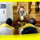 Bupati Sambas H Satono memberikan arahan pada Rakor MBG Kabupaten Sambas di Aula Utama Kantor Bupati Sambas, Jumat (27/03/2026).