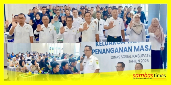 Asisten I Setda Sambas, Yudi SSos MSi mewakili Bupati Sambas membuka Pelatihan Penguatan Keluarga Dalam Penanganan Masalah Sosial di Aula salah satu hotel di Kabupaten Sambas, Rabu (29/4/2026).