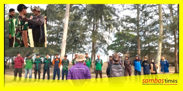 Argawana Kalbar saat kegiatan Long March di Pantai Serayi - Bukit Kalang Bahu, Kecamatan Jawai, Kabupaten Sambas, Kalimantan Barat.