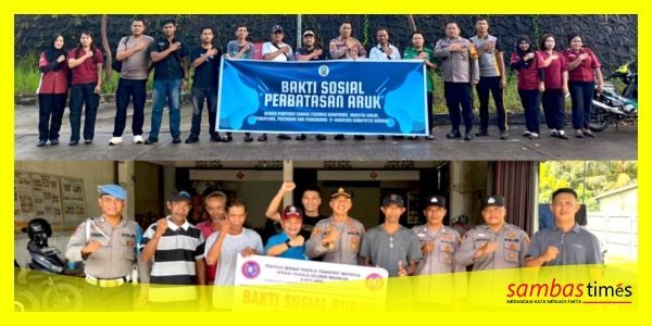 Aksi Sosial dan Peduli Lingkungan yang dilakukan SPSI, SPTI dan F-HUKATAN KSBSI Kabupaten Sambas di Kecamatan Tebas dan Sajingan Besar, Jumat (1/5/2026).