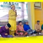 Pangeran Ratu DR Muhammad Tarhan SPd ME memberikan arahan pada Musda MABM Kabupaten Sambas di Istana Alwatzikhoebillah Sambas, Sabtu (23/5/2026).