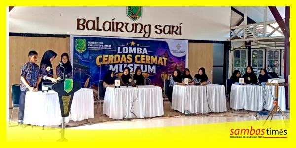 Lomba Cerdas Cermat (LCC) Museum yang dilaksanakan UPTD Museum Daerah Kabupaten Sambas di Balairung Sari Bupati Sambas, Rabu (17/6/2026).