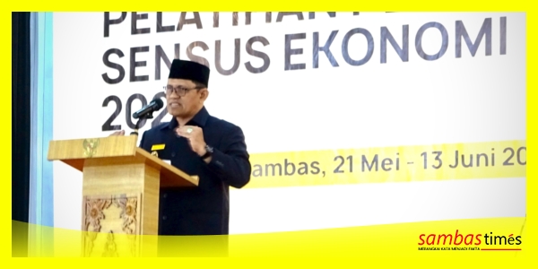 Wakil Bupati Sambas Heroaldi Djuhardi Alwi pada pelepasan 566 petugas Sensus Ekonomi 2026 di Hotel Pantura Jaya Sambas, Rabu (11/06/2026).