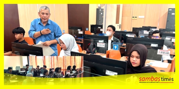 Suasana UTBK Jalur Mandiri 2026 yang digelar Politeknik Negeri Sambas (Poltesa) di Laboratorium Terpadu Poltesa, Rabu (24/6/2026).