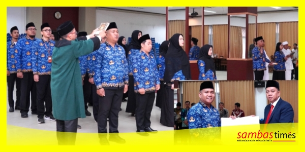 Pengambilan Sumpah PNS Poltesa, Insert Direktur Poltesa menyerahkan SK kepada PNS, di Aula Gedung Kuliah Terpadu 1 Poltesa, Selasa (30/6/2026).  